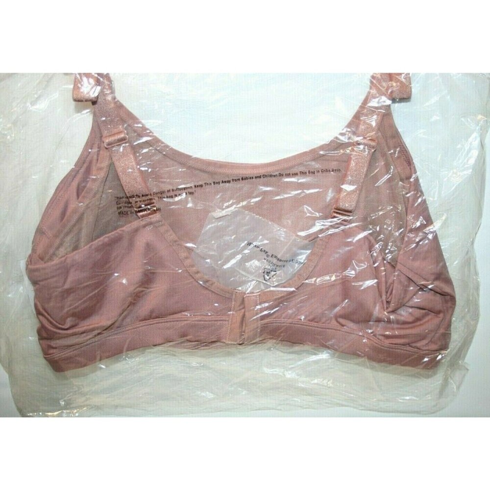 nursing bra womens 2X Auden lightly lined lounge 6 hook closure mauve pink new - Picture 3 of 10